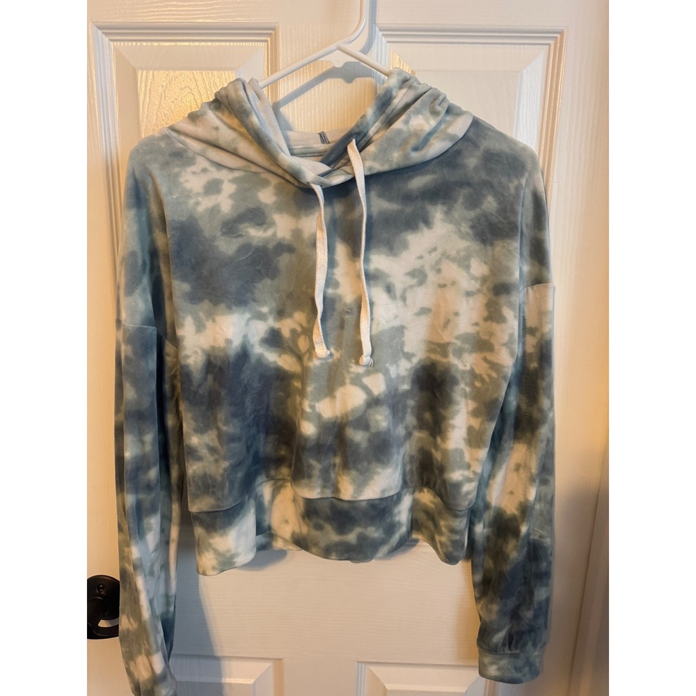 SO Softest Hoodie The Lounge‎ Life Tie Dye Cropped Pullover Size S